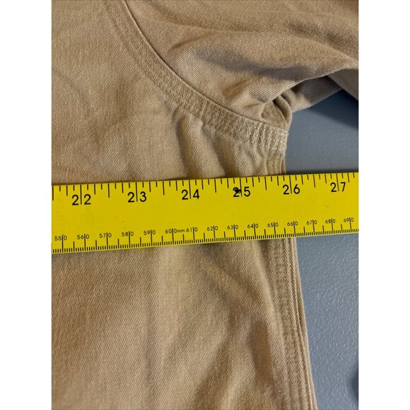 Carhartt Mens XL Beige Button-Down Shirt  100% Cotton  Two Chest Pockets  Made I - Picture 7 of 11